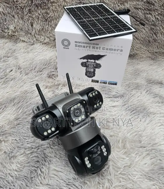 4G Solar Powered PTZ Security Camera Triple Lens CCTV
