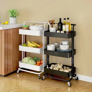 Tier Metal Rolling Kitchen Storage Trolley With Wheels