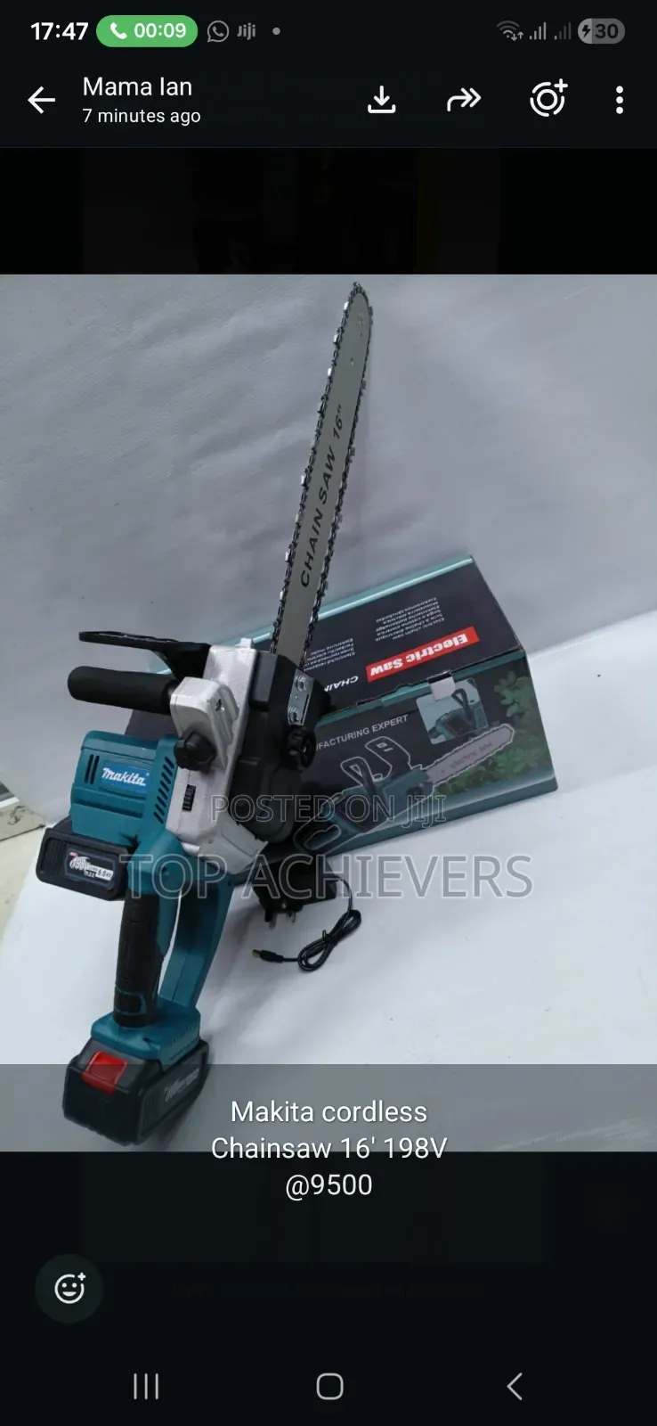 Cordless/Rechargable Chainsaw 16inch(Makita)