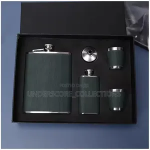 Green Leather Whiskey Flask