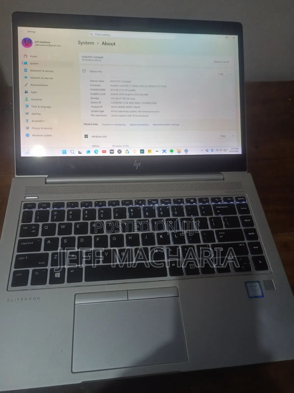 Laptop HP EliteBook 840 G5 16GB Intel Core i7 SSD 256GB
