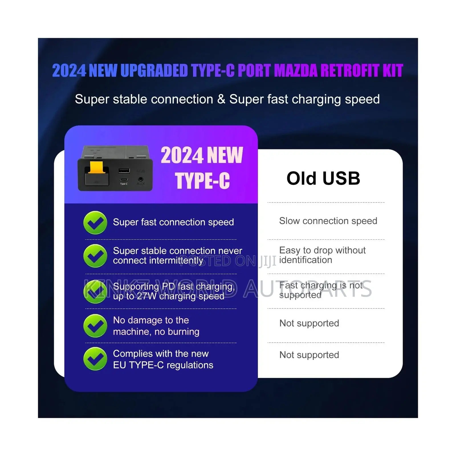 Mazda Retrofit CarPlay/Android Auto USB Adapter Hub P2.1 Type-C