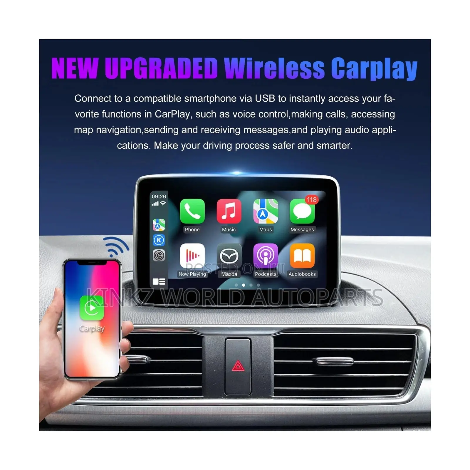 Mazda Retrofit CarPlay/Android Auto USB Adapter Hub P2.1 Type-C