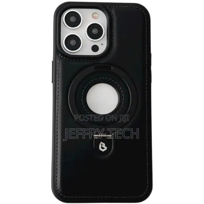 iPhone 12 Pro Max Premium Magnetic Leather Back Cover With Stand - El