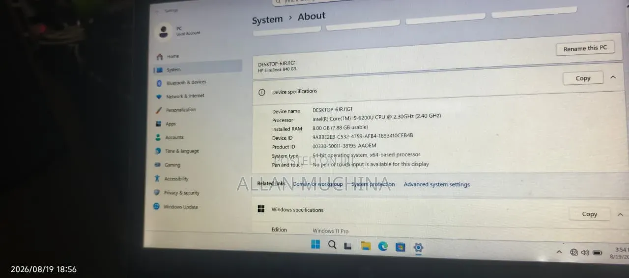 Laptop HP EliteBook 840 G3 8GB Intel Core i5 SSD 256GB