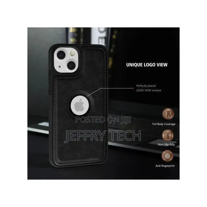 iPhone 14 Plus Black Full Flexible Classic PU Soft Leather Cover Case