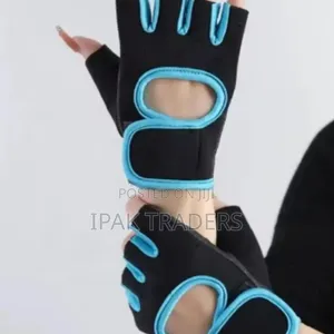 Fitness Gym Gloves – Blue Black Non-Slip Half Finger Weight Lifting