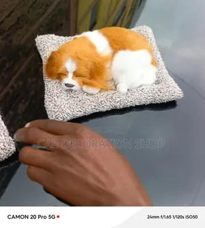 Miniature Stuffed Sleeping Puppy Plush Dog for Car Dashboard