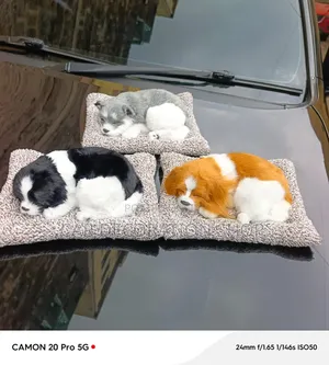 Miniature Stuffed Sleeping Puppy Plush Dog for Car Dashboard