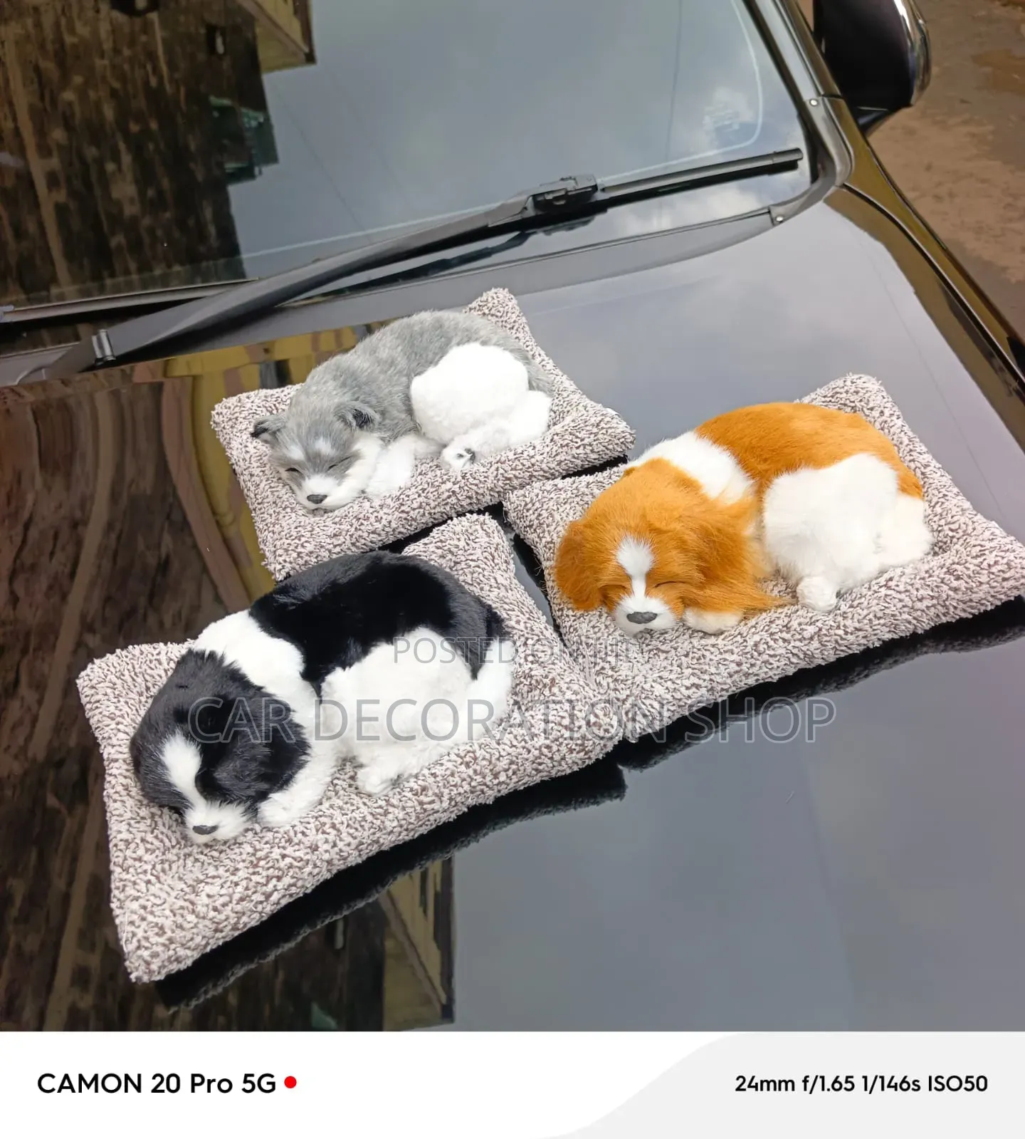 Dashboard Sleeping Puppy With Soft Faux Fur Detailing Textured Fleece