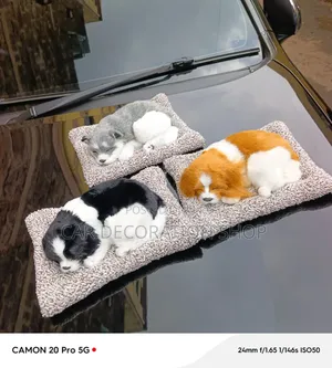 Dashboard Sleeping Puppy With Soft Faux Fur Detailing Textured Fleece