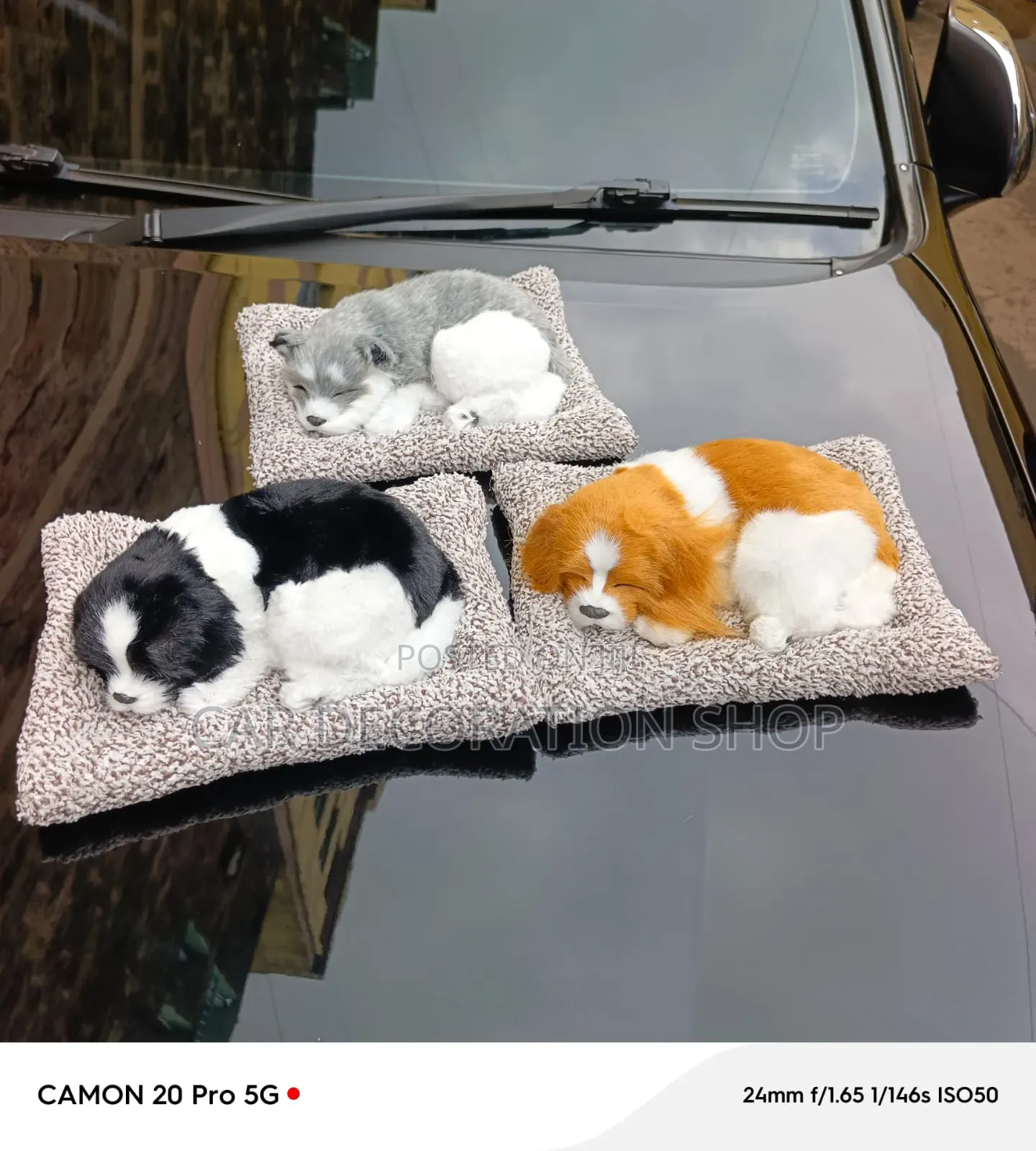 Dashboard Sleeping Puppy With Soft Faux Fur Detailing Textured Fleece