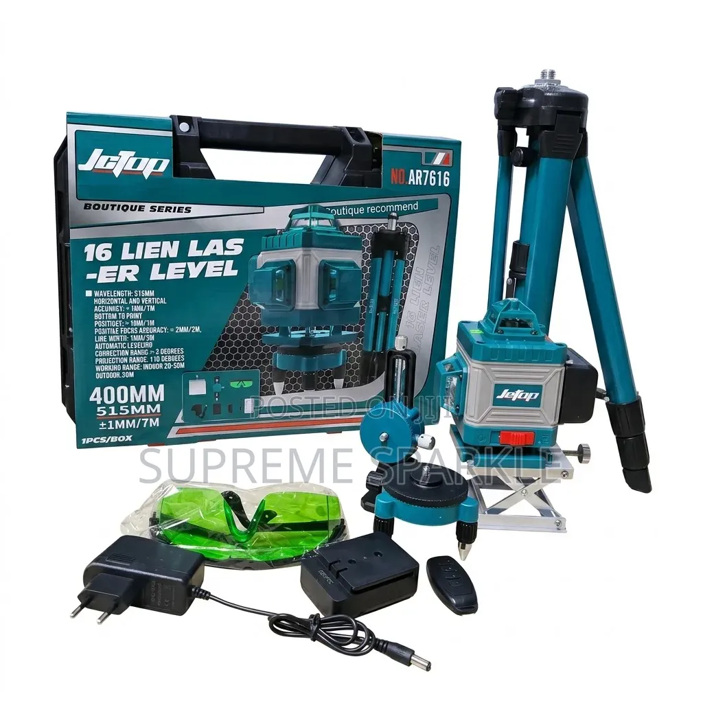 Laser Level JcTop AR7616 16 Line 4D Green Beam 515nm Tripod Kit