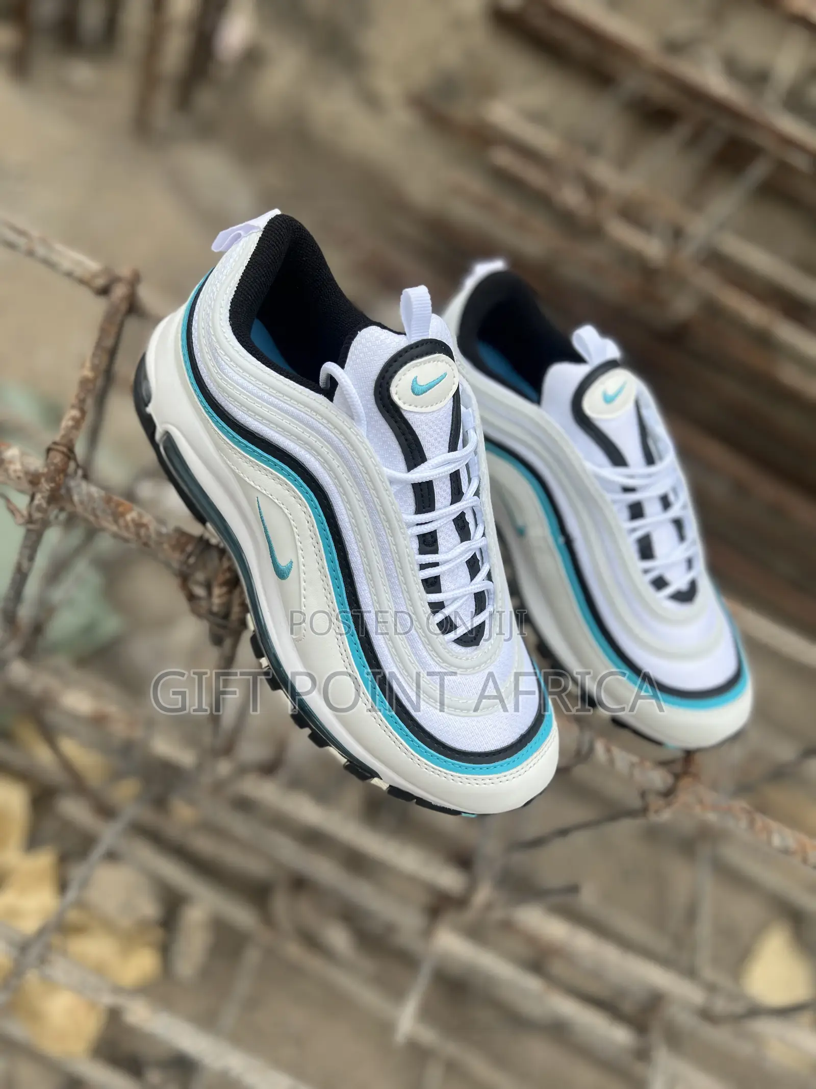 Nike Air Max 97 White Aqua Blue Sneakers