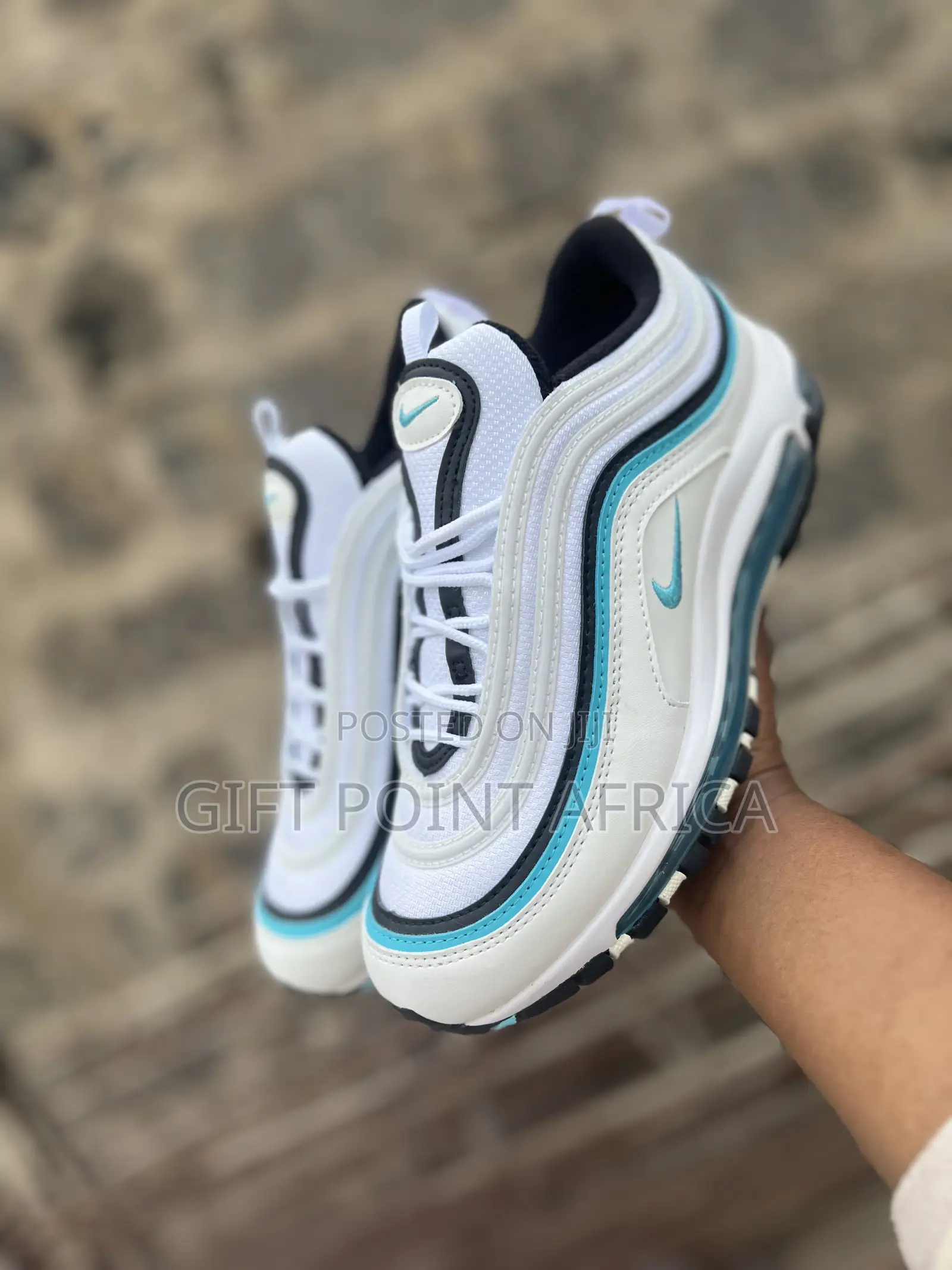 Nike Air Max 97 White Aqua Blue Sneakers