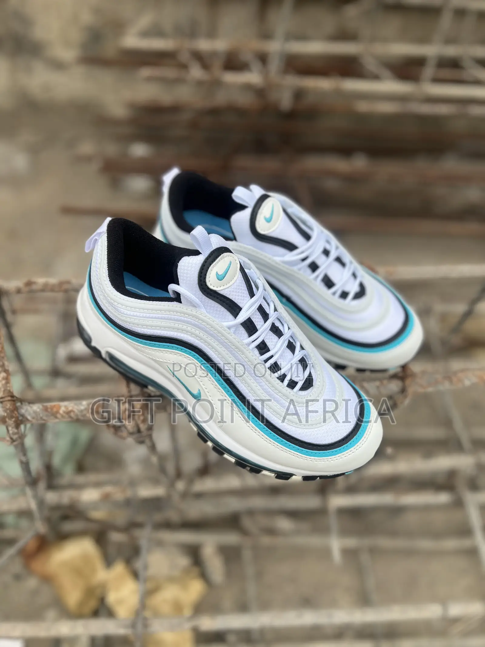 Nike Air Max 97 White Aqua Blue Sneakers