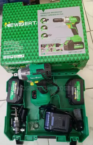 Newbeat 21V Brushless Impact Wrench Set With 2× 4000mAh Batteries