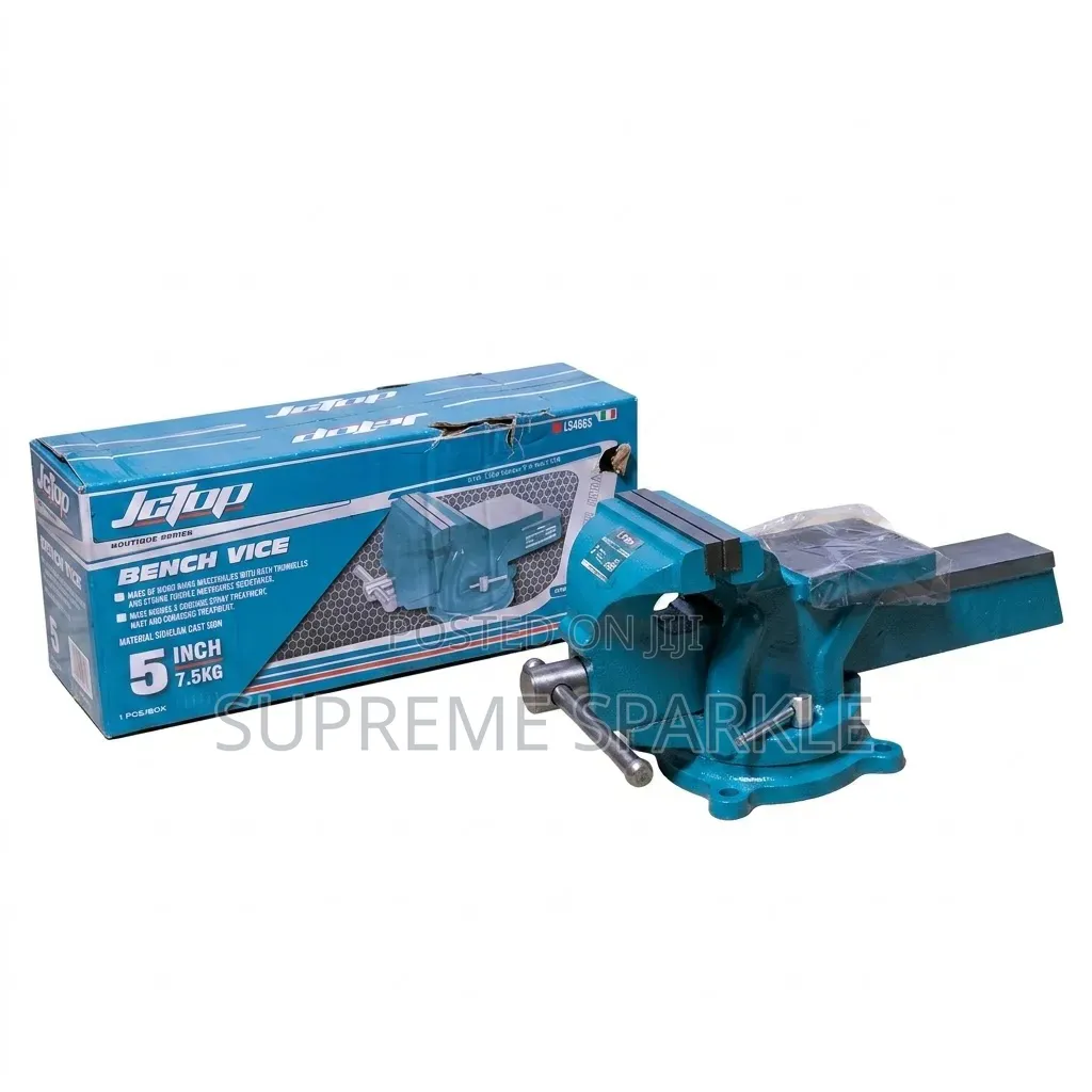 5 Inch Bench Vice JCTOP LS466S Heavy Duty Swivel Base Cast Steel.