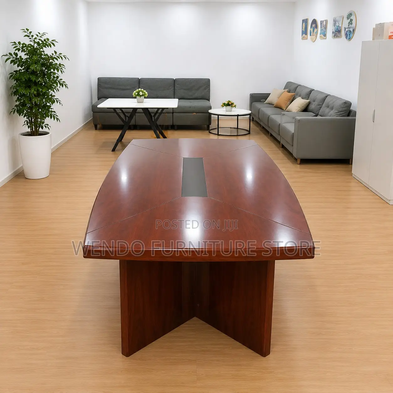 Boardroom Table; 240CM Executive Mahogany Finish Boardroom Table