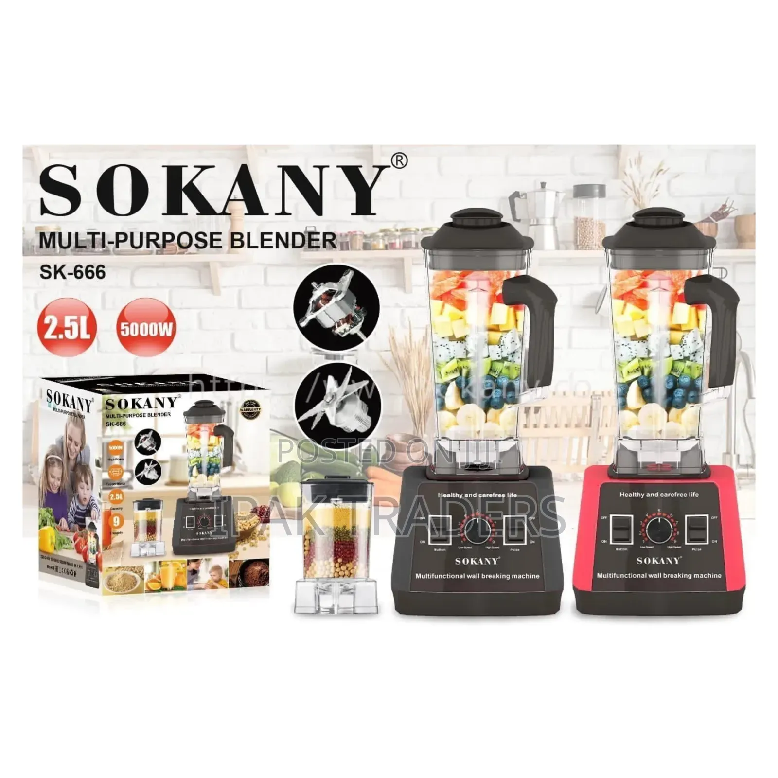 Sokany Commercial Blender SK-666 2in1 Blender