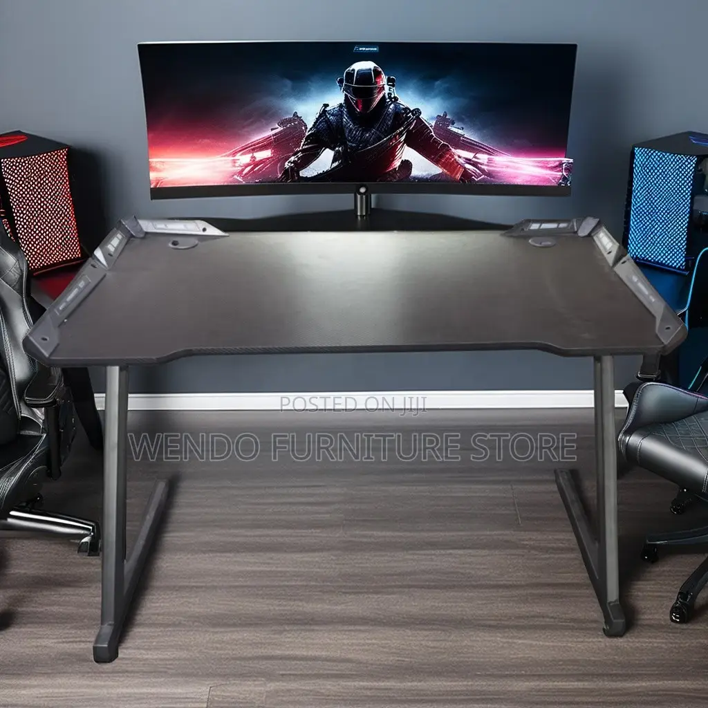 Office Desk; Black-Red Ergonomic Electric Home Gamers Desk