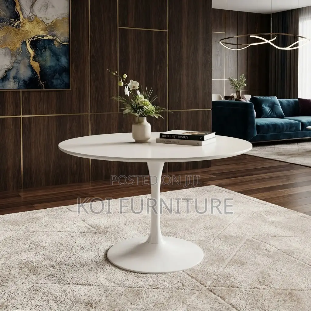 Coffee Table; Round Tulipe Home Office Marble Coffee Table