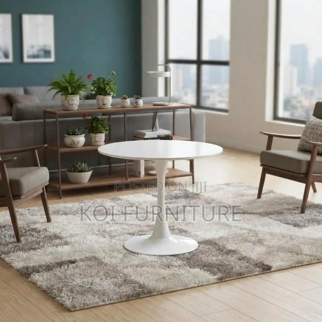 Coffee Table; Round Tulipe Home Office Marble Coffee Table