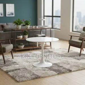 Coffee Table; Round Tulipe Home Office Marble Coffee Table