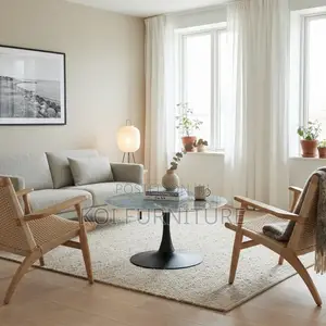 Coffee Table; Round Tulipe Home Office Marble Coffee Table