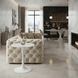 Coffee Table; Round Tulipe Home Office Marble Coffee Table