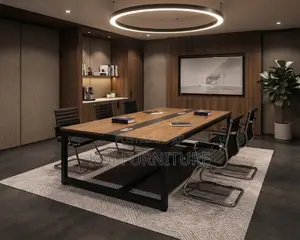 Boardroom Table; 240CM Brown-Top Boardroom Table With Electric Cable