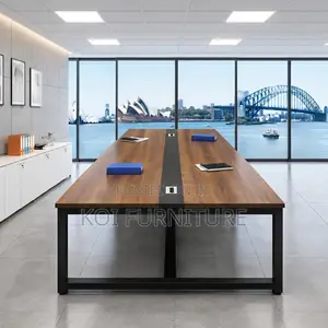 Boardroom Table; 240CM Brown-Top Boardroom Table With Electric Cable