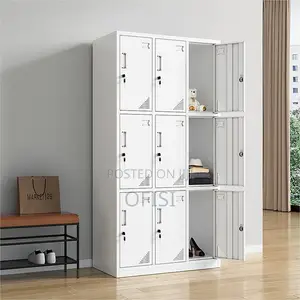 Office Cabinet; Lockable 9-Locker Steel Filing Cabinet