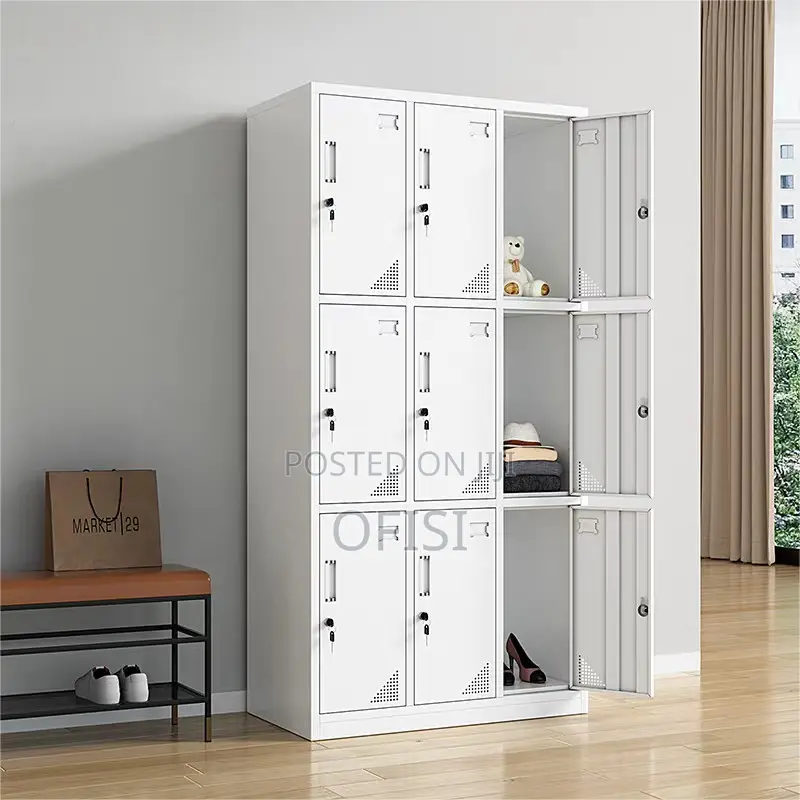 Office Cabinet; Lockable 9-Locker Steel Filing Cabinet