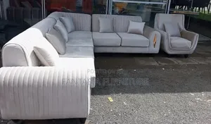 Modern White Corner Sofa, 5-Seater, Available in Syokimau/Nairobi