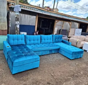 Cyan U-Shaped Sofa Syokimau/Nairobi + Free Delivery