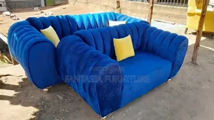 Blue Living Room Set 5-Seater (3-Seater + 2-Seater)