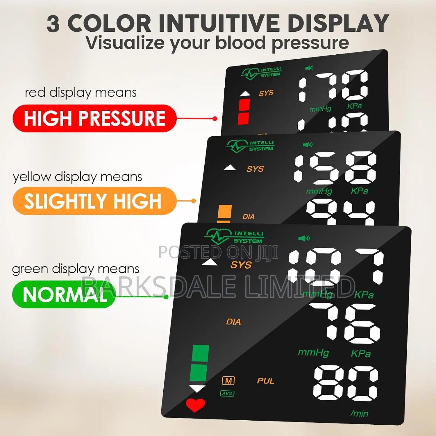Black Digital LED Wrist BP Monitor Touch Screen Rechargeable Case.