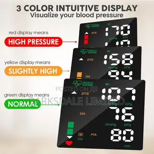 Black Digital LED Wrist BP Monitor Touch Screen Rechargeable Case.