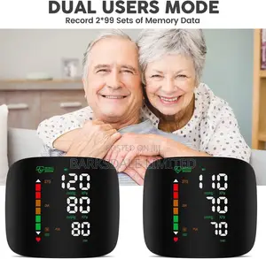 Black Digital LED Wrist BP Monitor Touch Screen Rechargeable Case.