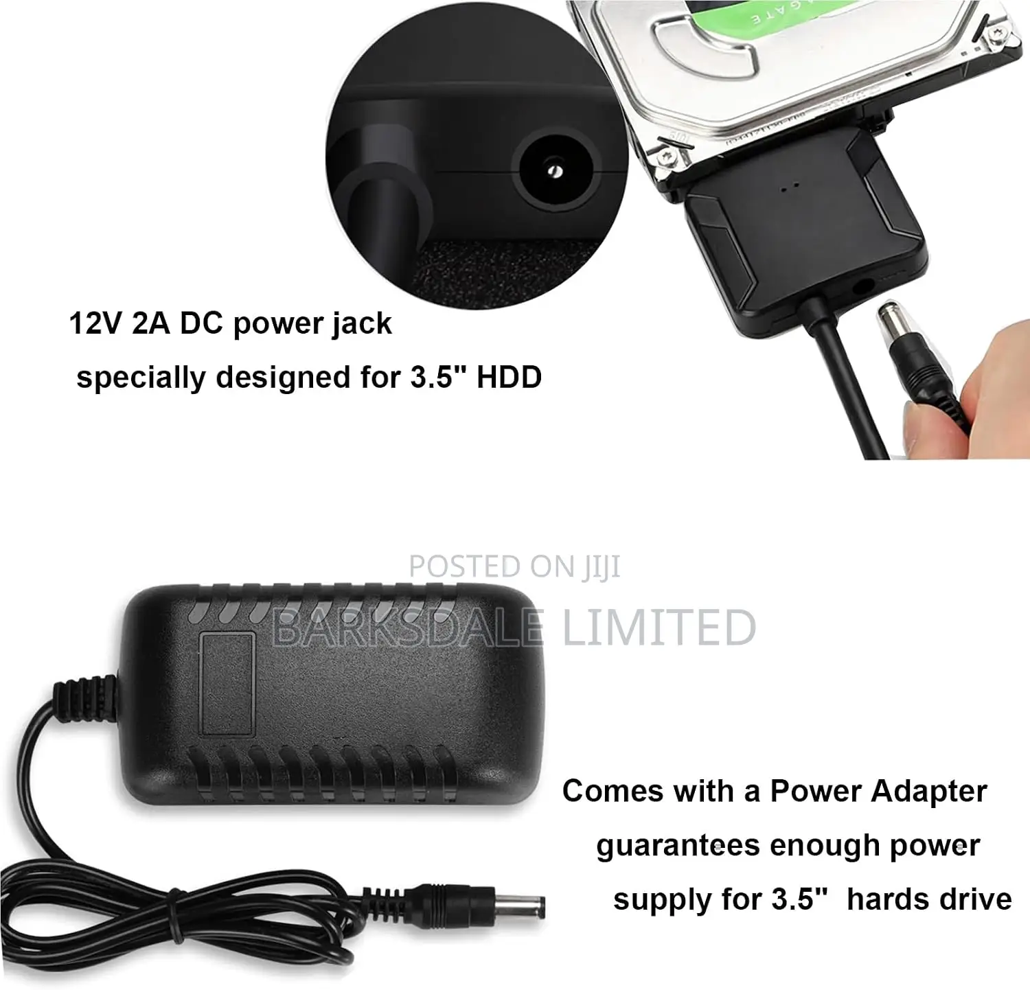 Powered SATA USB 3.0 Adapter 2.5/3.5 SSD/HDD OTG Type-C Power Adapter