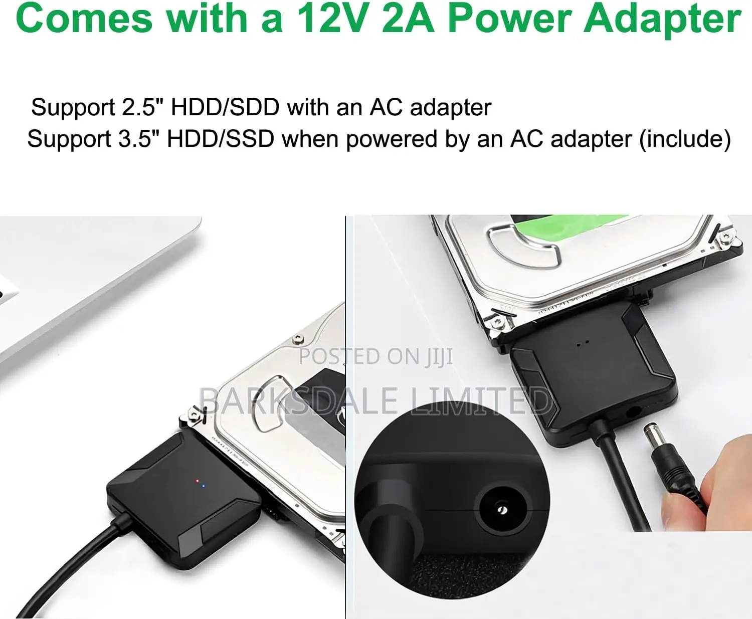 Powered SATA USB 3.0 Adapter 2.5/3.5 SSD/HDD OTG Type-C Power Adapter