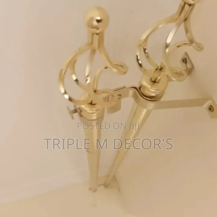 Gold Adjustable 2m Double Curtain Rods