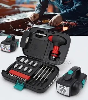 24-Piece Screwdriver Bit Set LED Handheld Flashlight Tool Kit