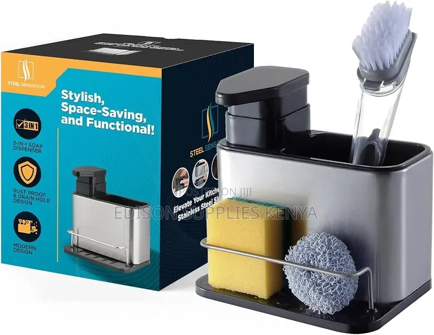 Kitchen Sink Organizer With Soap Dispenser Stainless Steel Sink Caddy