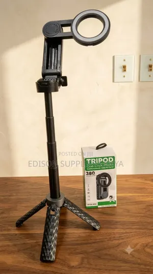 Selfie Stick Tripod With LED Ring Light Remote Foldable