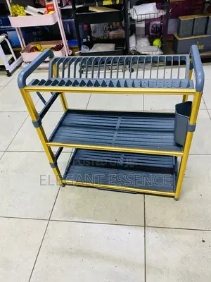 Grey-Gold Rust-Free Heavy-Duty Aluminum 3 Tier Dish Rack