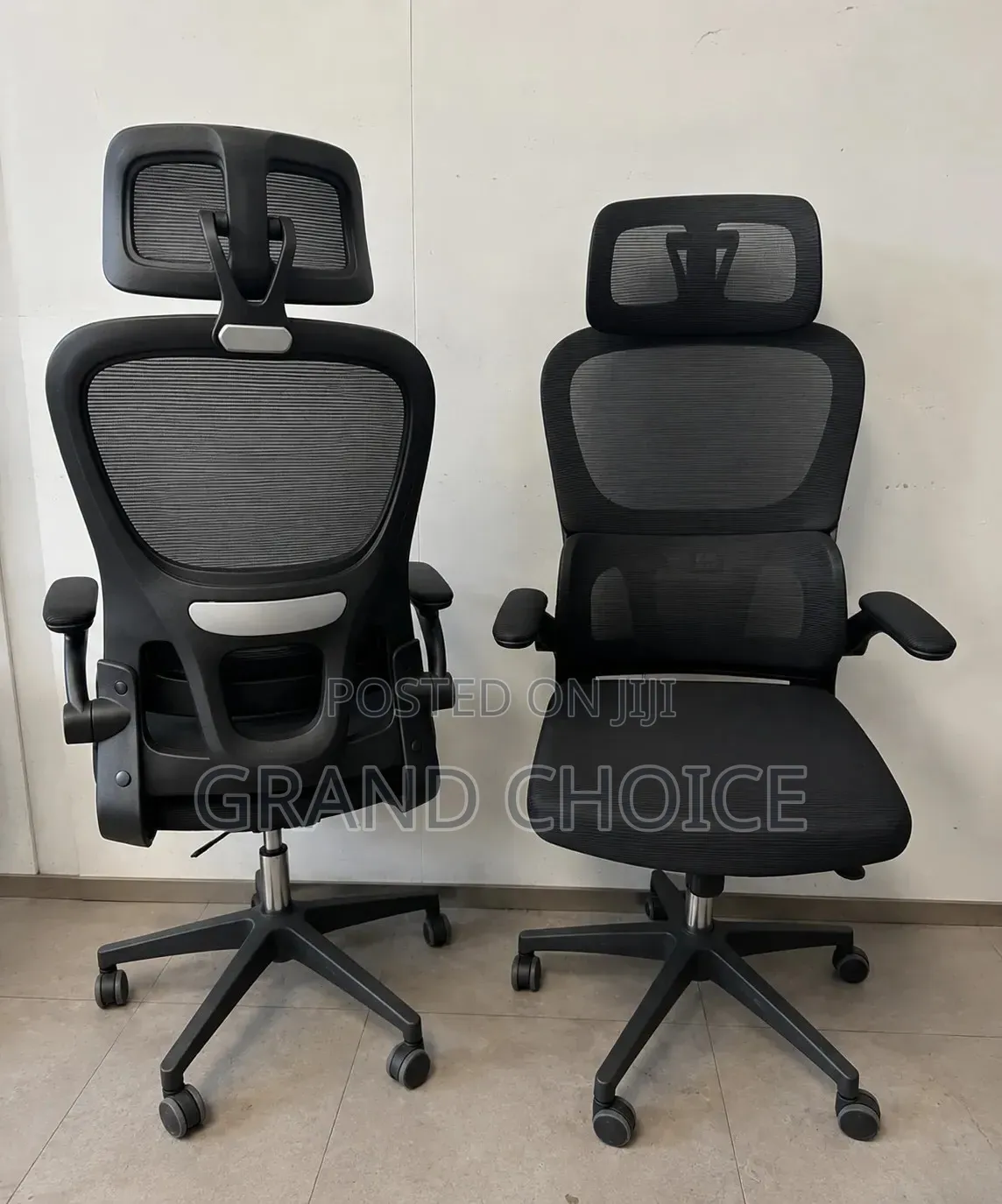 Ergonomic Office Chair With Headrest Adjustable Armrests – Black