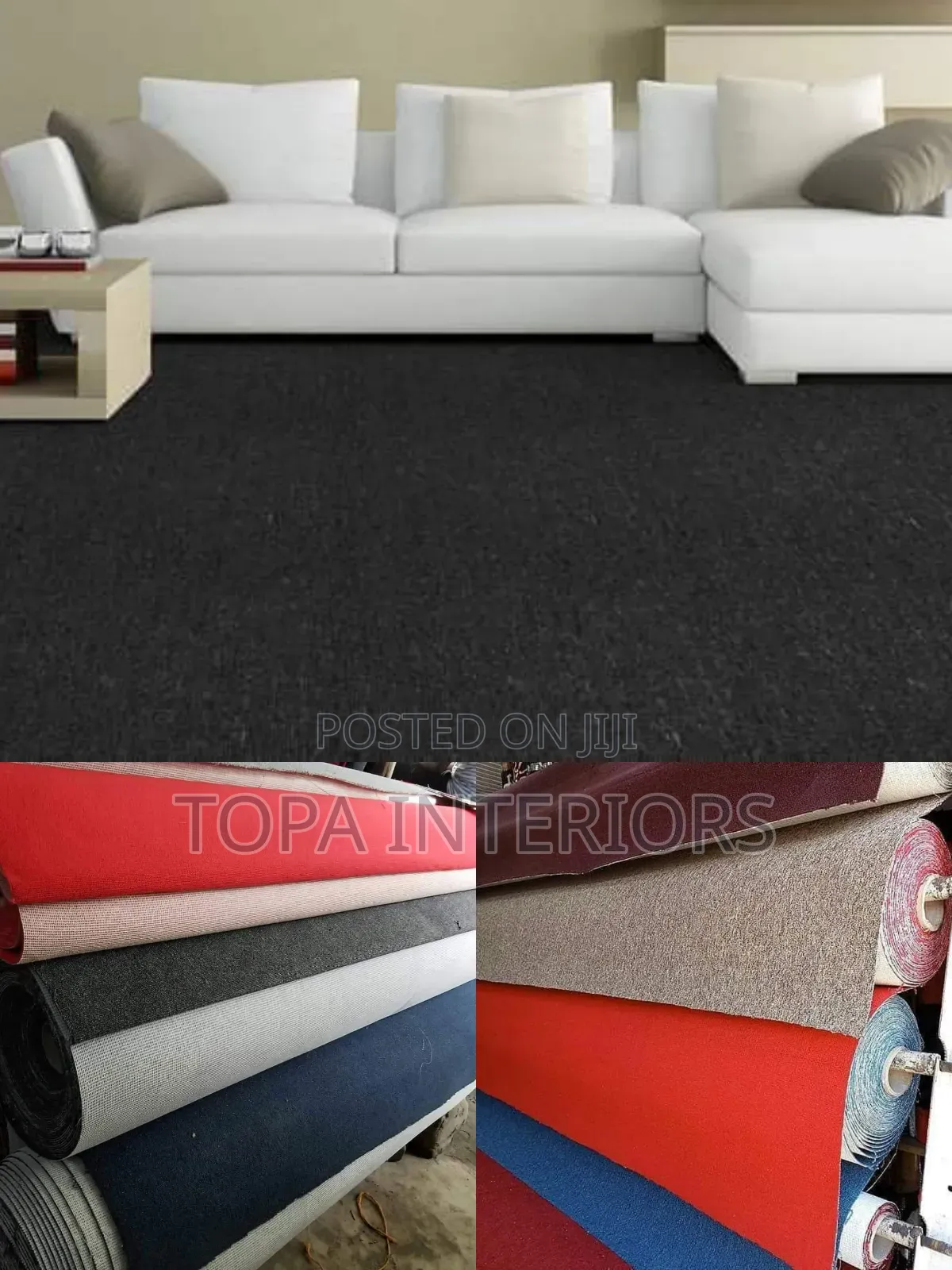 Black and Grey Delta 4mm Thick Wall to Wall Floor Carpets