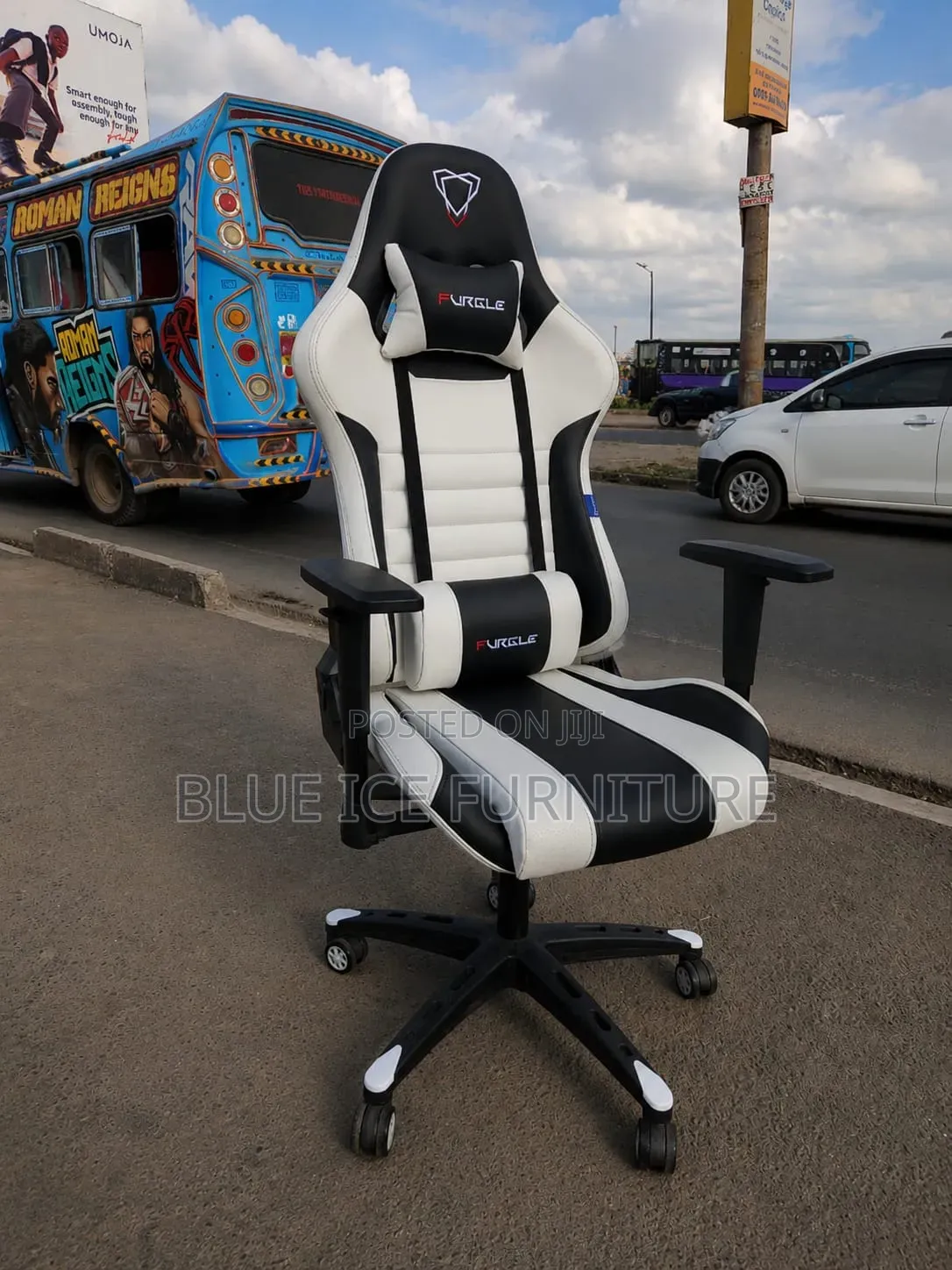 Premium Black White Gaming Chair
